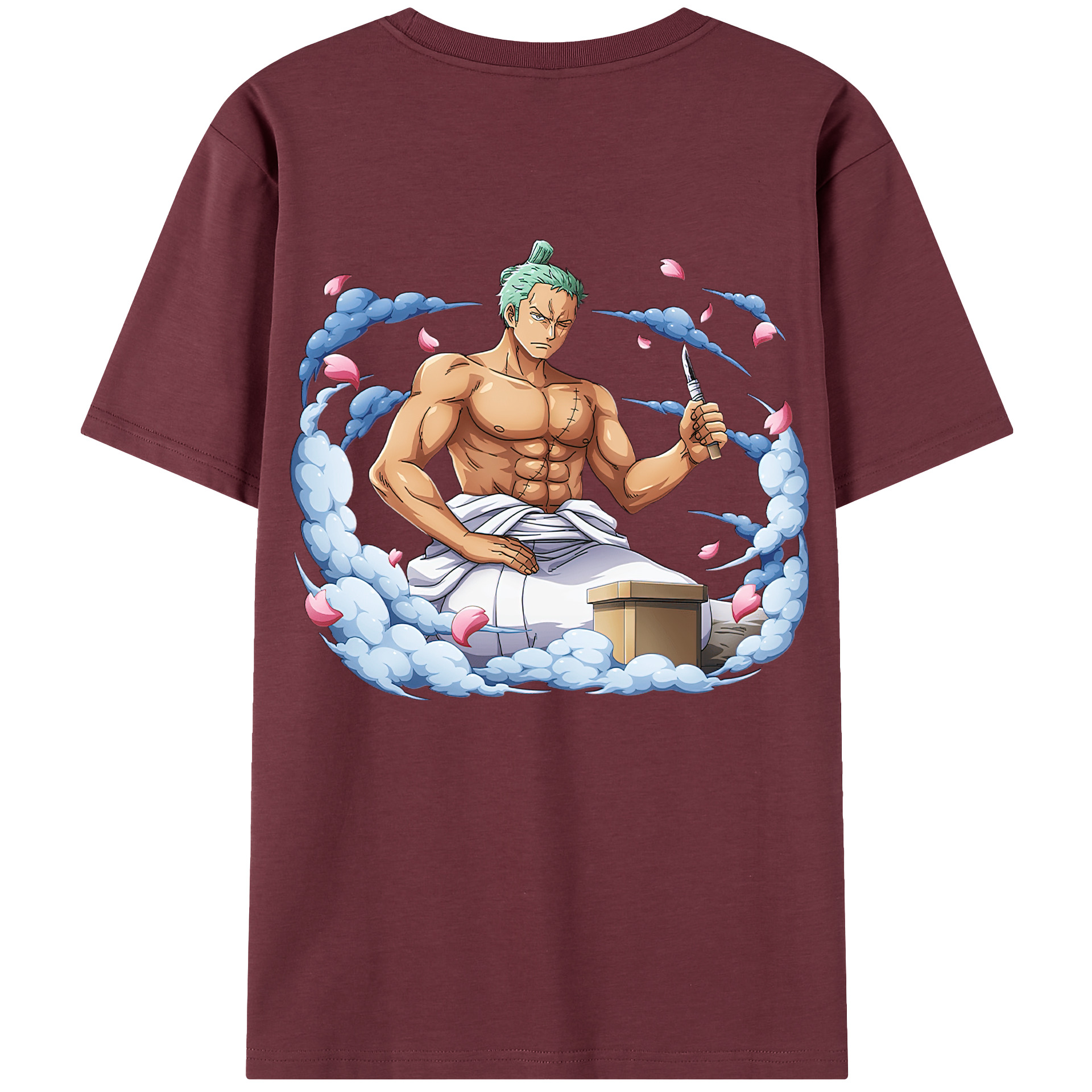 ワンピース ロロノア・ゾロ ONE PIECE Roronoa Zoro 綿100％半袖Tシャツ（背面プリント）